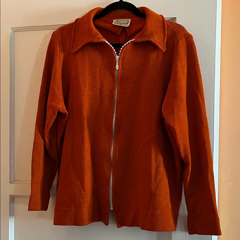 Vintage Orange Zip-Up Jacket